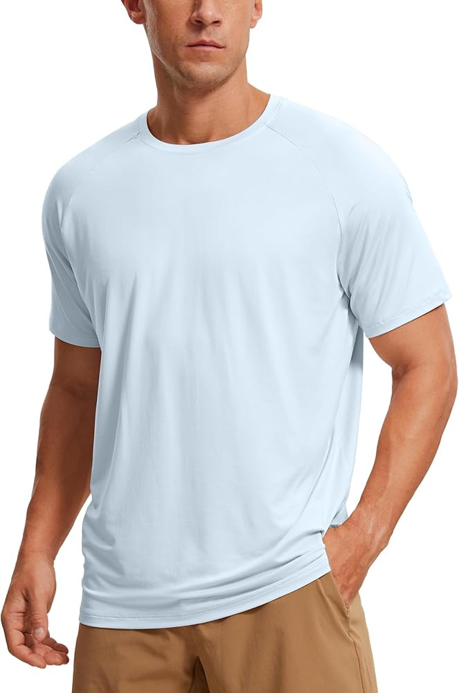 CRZ YOGA Men's Workout Short Sleeve T-Shirt Quick Dry Gym Athletic Running Stretchy Tee Shirts To... | Amazon (US)