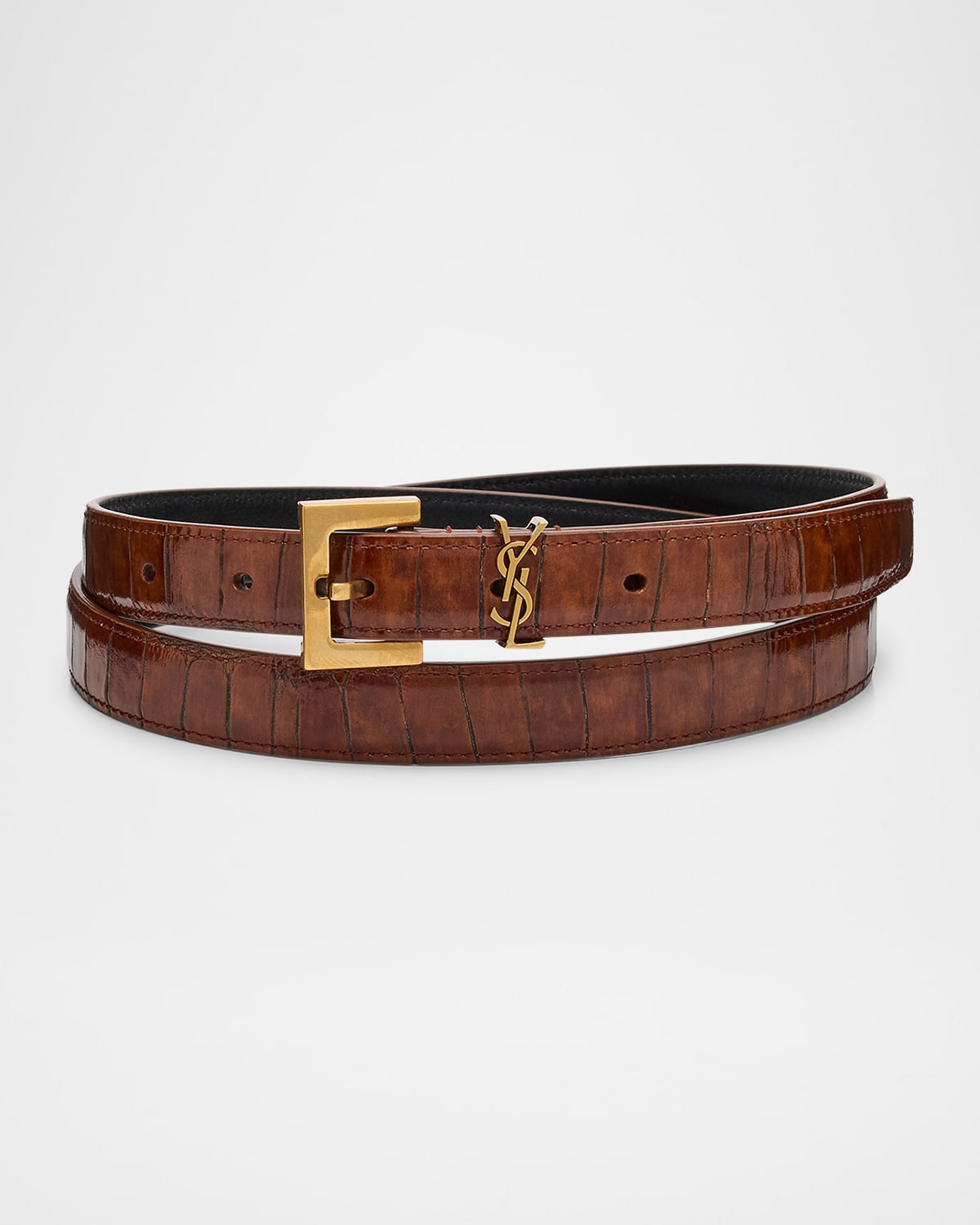 YSL Shiny Leather Belt | Neiman Marcus