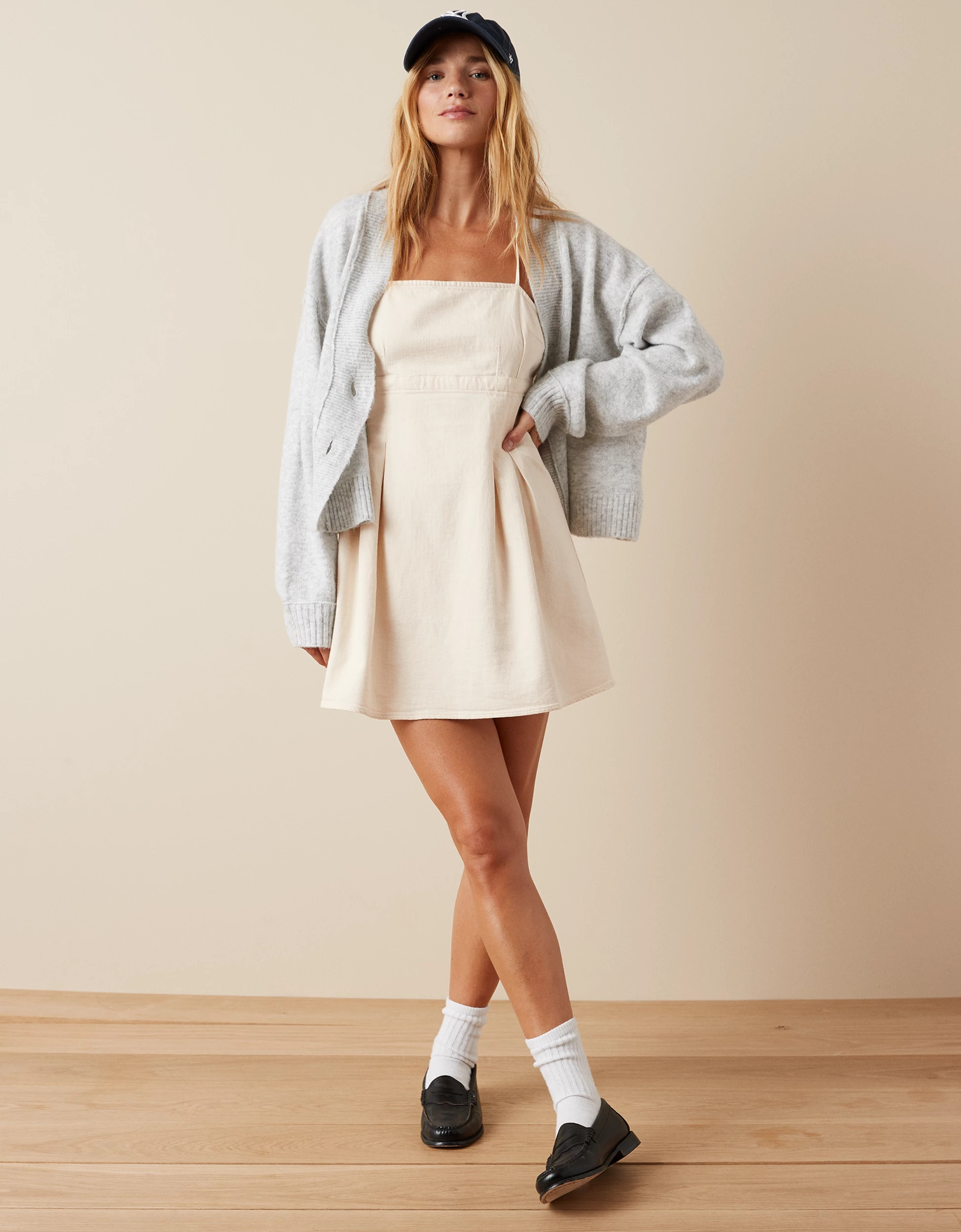 AE Dreamy Drape Pleated Strappy Mini Dress | American Eagle Outfitters (US & CA)