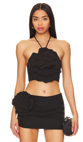 Zora Crop Top in Black | Revolve Clothing (Global)