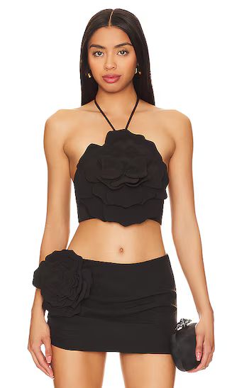 Zora Crop Top in Black | Revolve Clothing (Global)