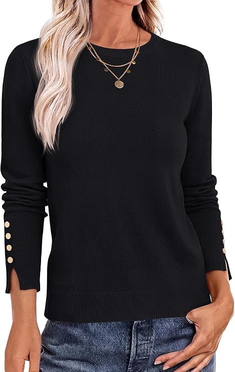 ANRABESS Sweaters for Women Lightweight Buttons Long Sleeve Fall Outfits | Amazon (US)