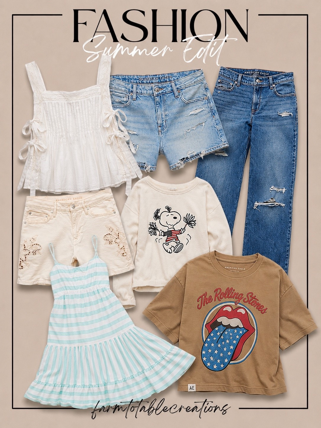 American Eagle Summer Style Edit 🇺🇸☀️

American Eagle is bringing all the effortless summer vibes this season! From classic denim and breezy dresses to graphic tees and patriotic-inspired pieces, these finds are perfect for everything from beach days and backyard BBQs to Fourth of July celebrations and casual weekends. The mix of timeless basics and fun statement pieces makes it easy to create outfits you’ll reach for all summer long.

Comfortable, versatile, and effortlessly cute—these are the pieces that make getting dressed easy.

Follow @farmtotablecreations on Instagram for more fashion finds and everyday style inspiration. ✨

#LTKFashion #AmericanEagle #SummerStyle #SummerOutfits #CasualStyle #FourthOfJulyStyle #PatrioticStyle #DenimShorts #GraphicTee #BeachStyle #WeekendStyle #OOTD #FashionFinds #EverydayStyle #SummerWardrobe #AmericanEagleStyle #LTKStyle #StyleInspo #FarmToTableCreations #FashionEdit

#LTKHome #LTKSaleAlert #LTKOver40