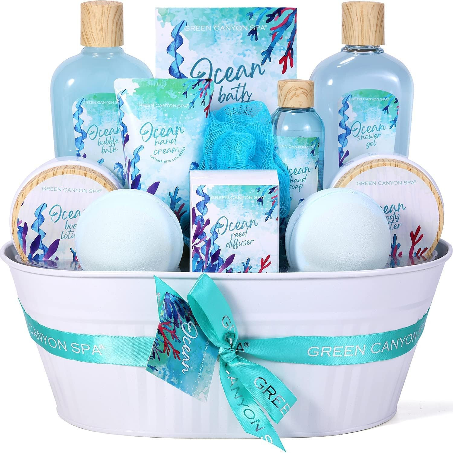 Amazon.com: Bath Spa Gift Baskets Women - 12 Pcs Ocean Bath Gift Sets Home Holiday Spa Gift Baske... | Amazon (US)