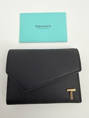 Tiffany & Co T Wallet 71935299 Trifold Wallet Leather Black Beige | eBay US