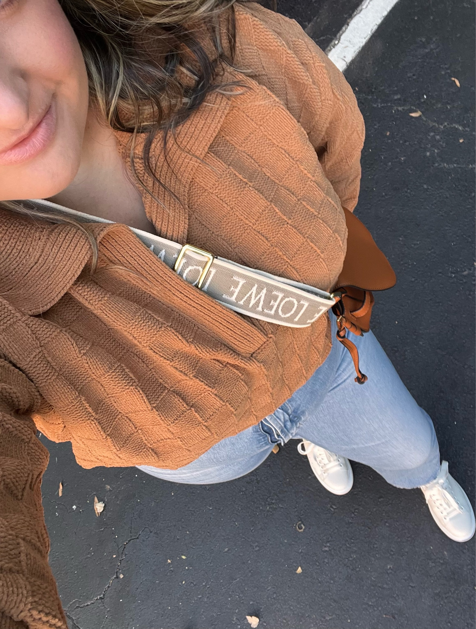 Fall, fall fits, Loewe bags, McQueen sneakers, mom jeans, sweater weather, chunky sweaters