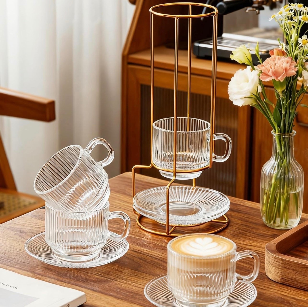 5.4 oz Espresso Cups Set of 4,Stackable Clear Glass Small Coffee Cup Set
Elegant Modern Style,Spoons Saucers Cup Holder Included,Stackable Space Saving,for Coffee Tea Cappuccino,for Home Office Cafe

#LTKHome #LTKmorningroutine #LTKfoodie