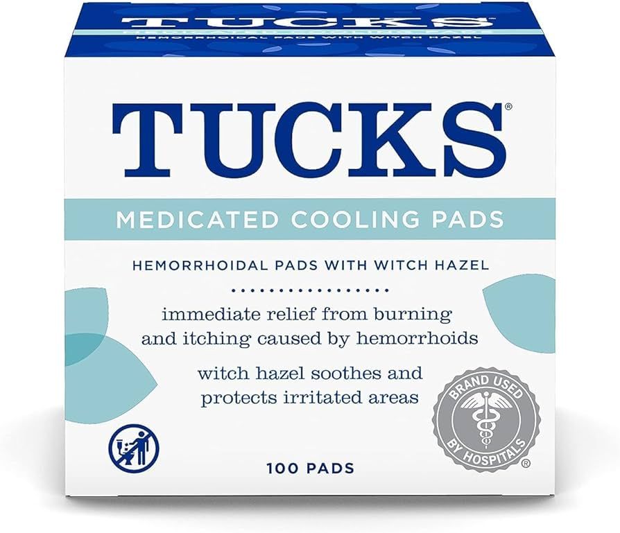 TUCKS Medicated Cooling Pads, 100 Count \u2013 Pads with Witch Hazel, Cleanses Sensitive Areas, P... | Amazon (US)