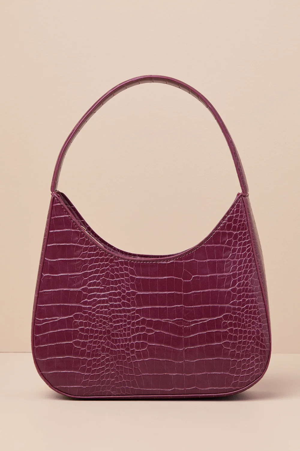 Hahn Plum Croc-Embossed Shoulder Bag | Lulus