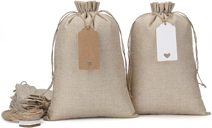 Tapleap Burlap Bags with Drawstring - 10Pcs 8x12 Gift Sacks for Wrapping New Year's Eve Favors, C... | Amazon (US)