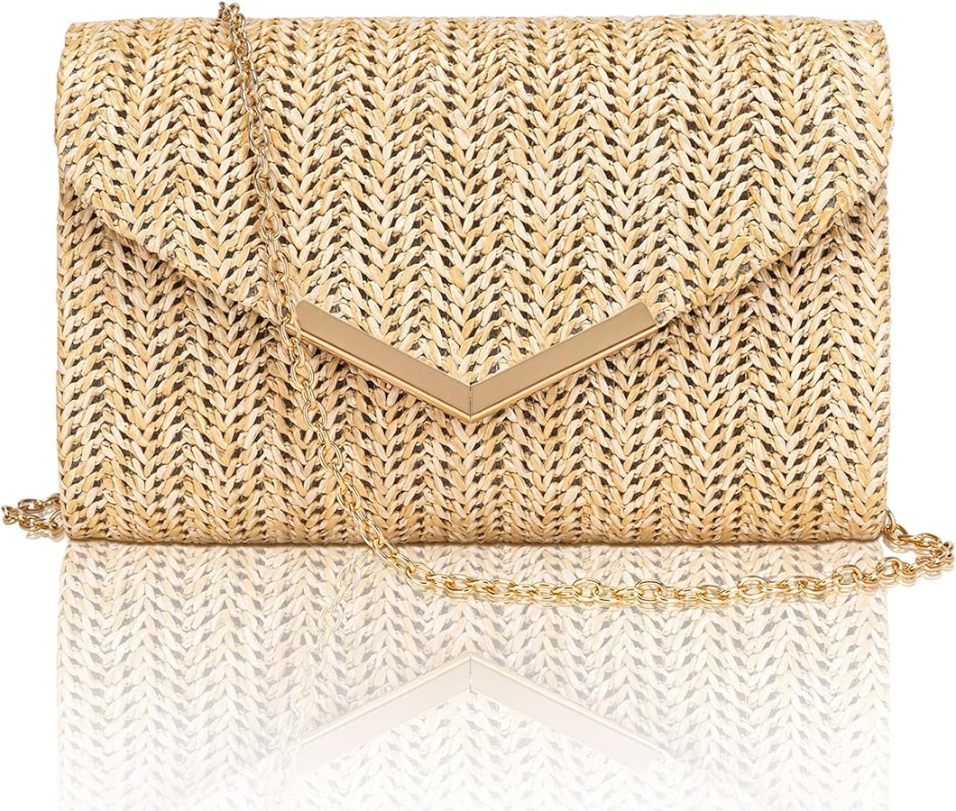 Larcenciel Clutch Purse for Women, Trendy Envelope Evening Handbag Party Bag & Chain for Wedding ... | Amazon (US)