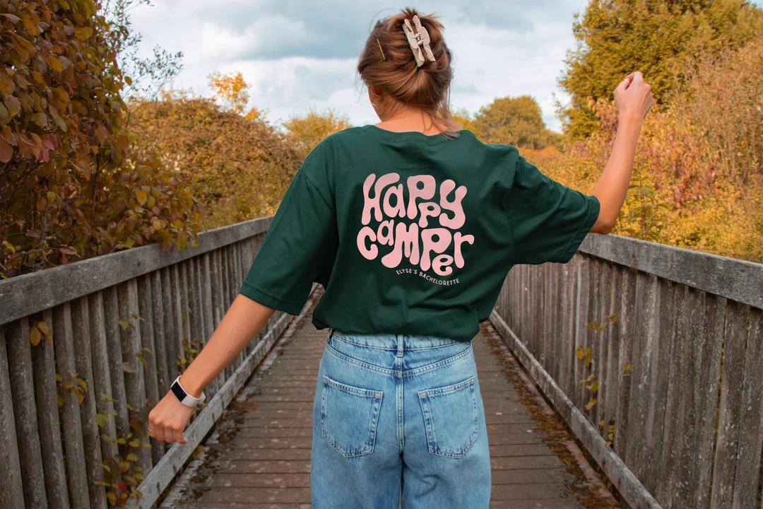 Camp Bach Bachelorette Party Happy Camper T Shirt With Custom - Etsy | Etsy (US)