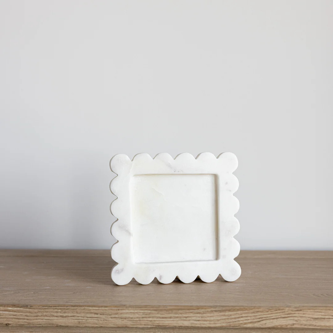 White Marble Scalloped Tray | By Luxe B Co. | luxe bCO