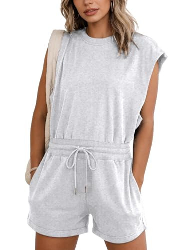 Flygo Rompers for Women Summer Cap Sleeve One Piece Short Jumpsuit | Amazon (US)