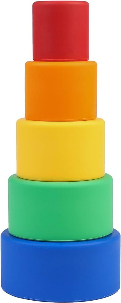 BLUE GINKGO Silicone Stacking Cups - Nesting Cups and Silicone Stacking Toy - Open Ended Montesso... | Amazon (US)