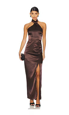 MORE TO COME Darcey Maxi Dress in Dark Brown from Revolve.com | Revolve Clothing (Global)