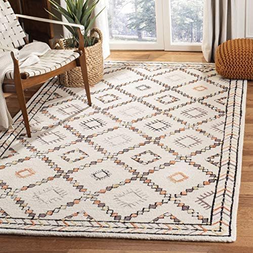 Safavieh Bellagio Collection BLG548A Handmade Boho Premium Wool Area Rug, 5' x 8', Ivory / Multi | Amazon (US)