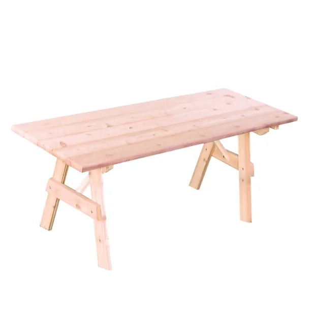 A & L Furniture Western Red Cedar Traditional Picnic Table - Table Only | Walmart (US)