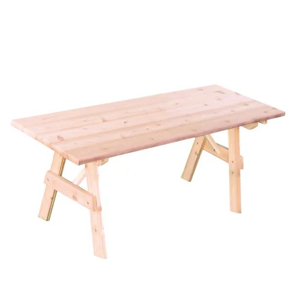 A & L Furniture Western Red Cedar Traditional Picnic Table - Table Only | Walmart (US)