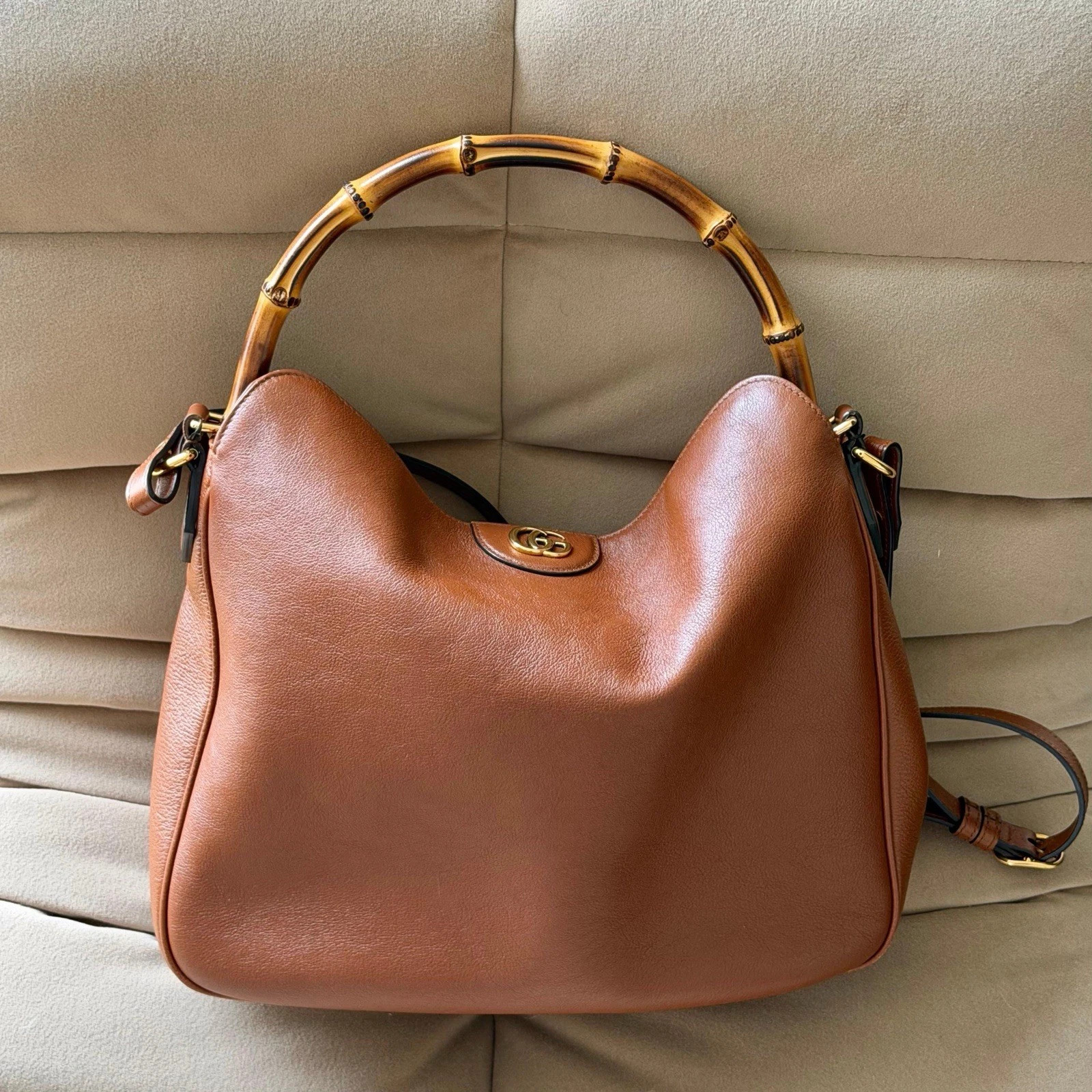 Gucci Diana Bamboo Handle Large Shoulder Bag Brown Leather Gold Hardware  | eBay UK | eBay UK