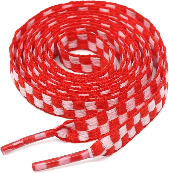 YJRVFINE Personalized Rainbow Plaids Stripe Pattern Flat Casual Shoelaces String Plaid Shoe Laces | Amazon (US)