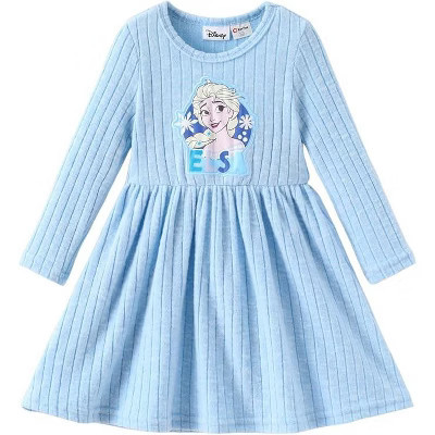 Disney Frozen Toddler Girls Casual Fall A Line Dresses Elsa Blue 2 Years | Target