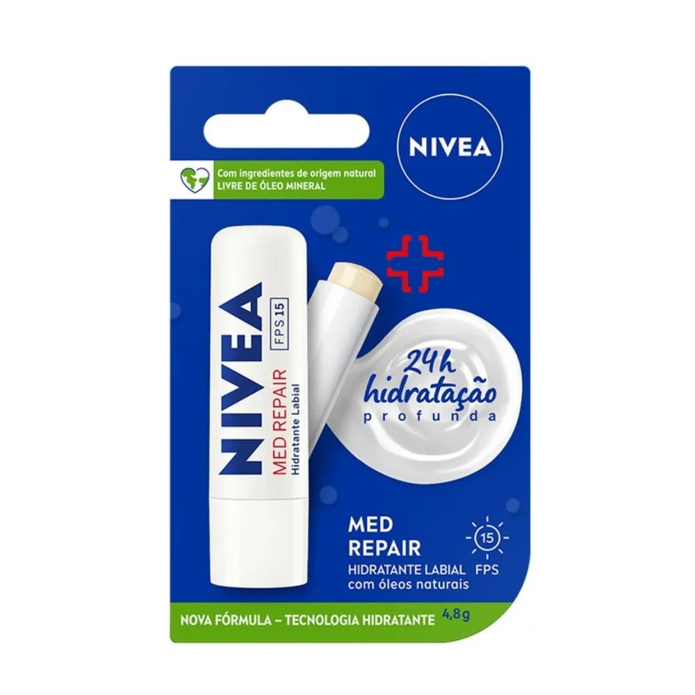 Protetor Labial Nivea Med Repair FPS15 4,8g - Drogaria Venancio | Farmácia Online com Frete Grá... | Drogaria Venancio BR