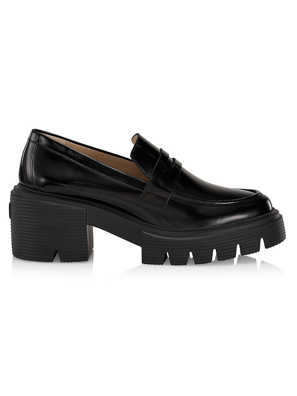 Women's Soho 65MM Leather Lug-Sole Loafers - Black - Size 10 | Saks Fifth Avenue