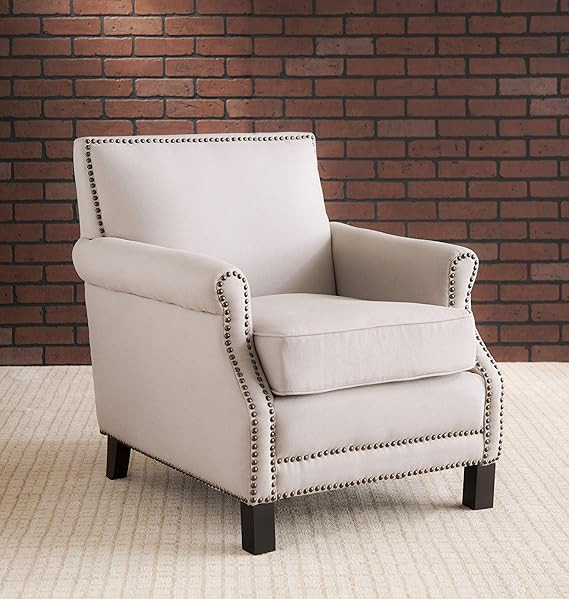 Safavieh Mercer Collection Charles Beige Linen Club Chair | Amazon (US)