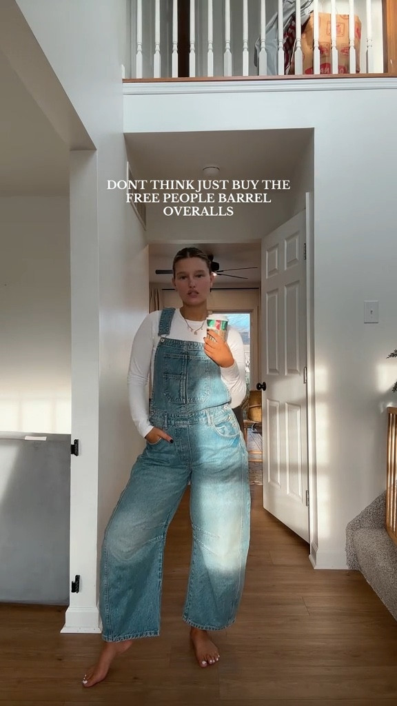 Free People Barrel Jean Overalls - size medium 🤍  

#LTKGiftGuide #LTKStyleTip #LTKSeasonal