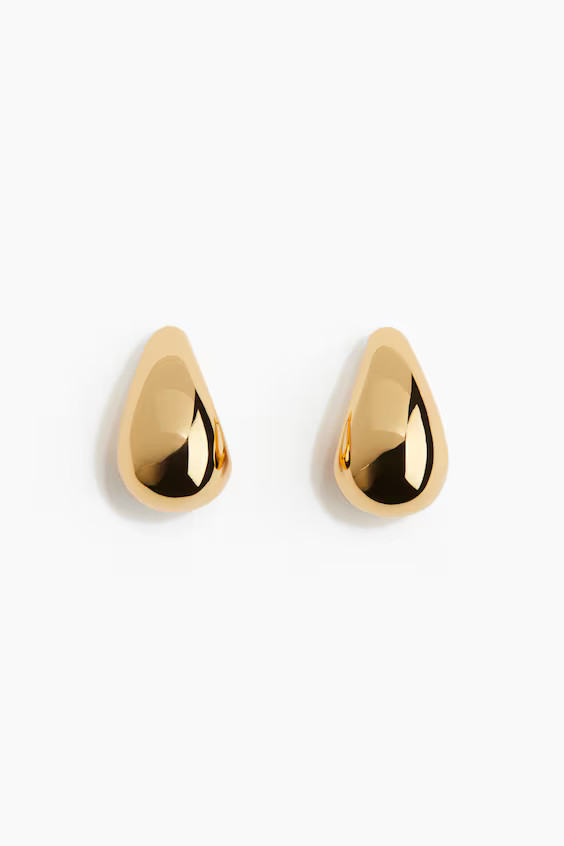 Chunky dome earrings - Gold-coloured - Ladies | H&M GB | H&M (UK, MY, IN, SG, PH, TW, HK)