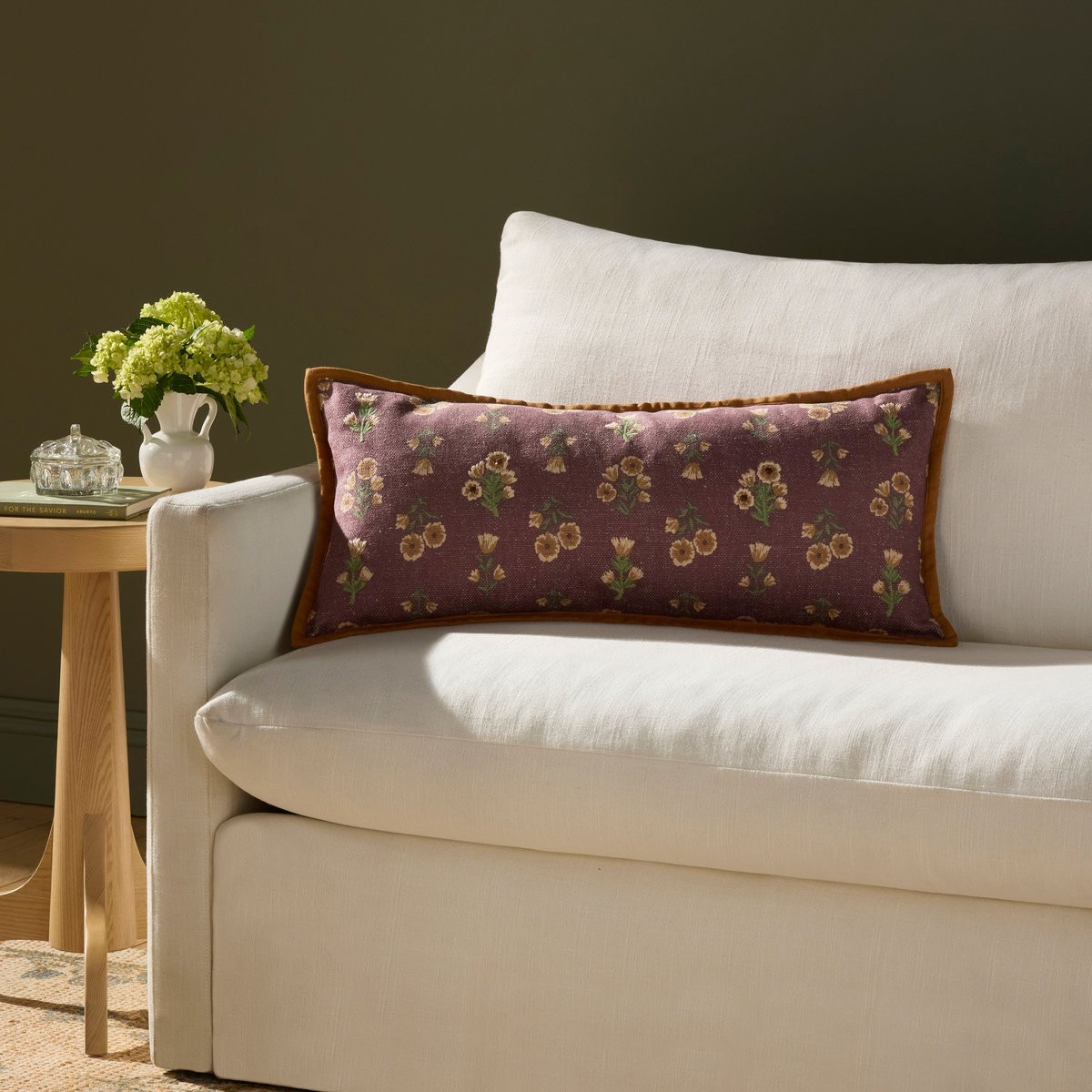 Posie Pillow PCJ-0039 Wine Cotton | Rugs Direct