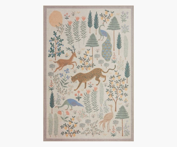 Menagerie Les Fauves Cream Printed Rug | Rifle Paper Co. | Rifle Paper Co.