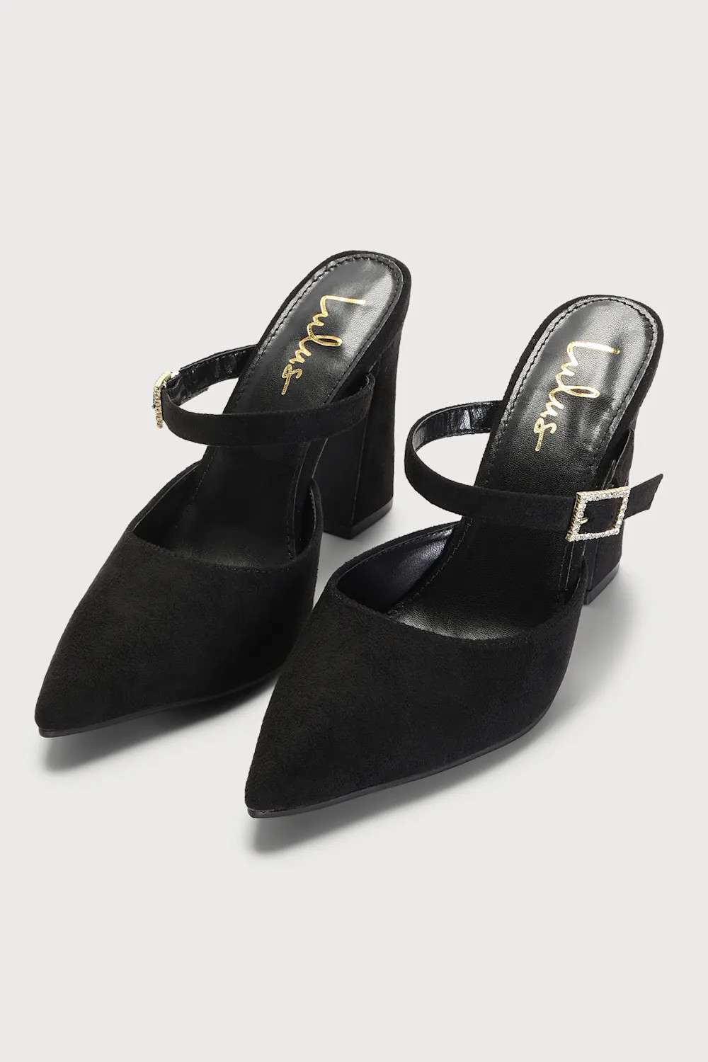 Vivianna Black Suede Pointed-Toe Mule Pumps | Lulus (US)