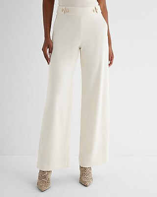 High Waisted Novelty Button Side Tab Trouser Pant | Express