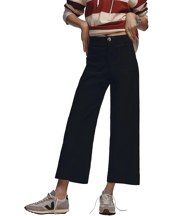 Women's Wide Leg Pants High Waisted Loose Fit Cropped Hem Trousers with Pockets Casual Work Busin... | Amazon (US)