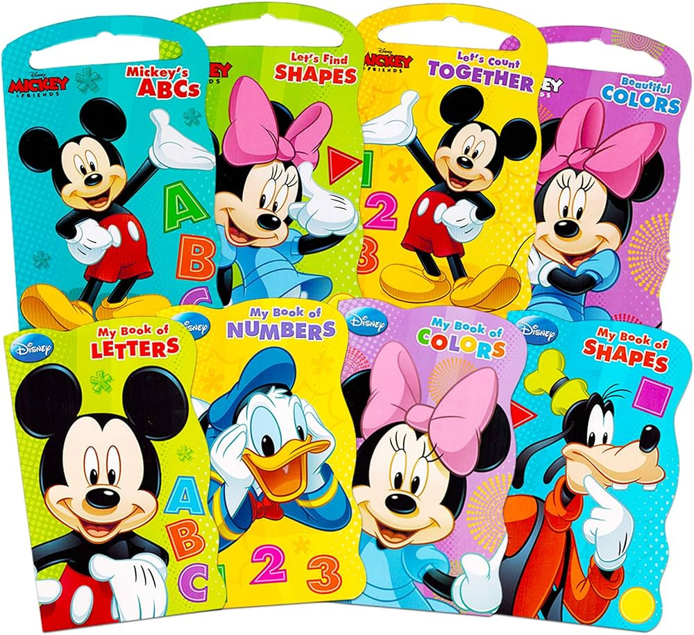 Disney Mickey Mouse My First Books Super Set (8 Shaped Board Books: Alphabet, Colors, Numbers, Sh... | Amazon (US)