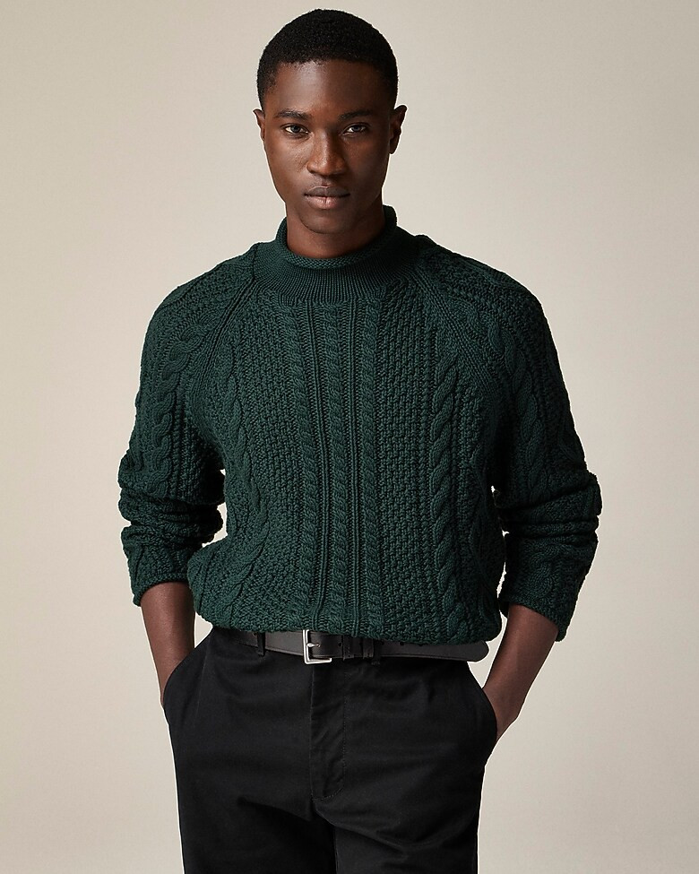 Cotton cable-knit Rollneck™ sweater | J. Crew US