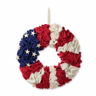Glitzhome 18 D Patriotic/Americana Round Fabric Wreath | Kroger