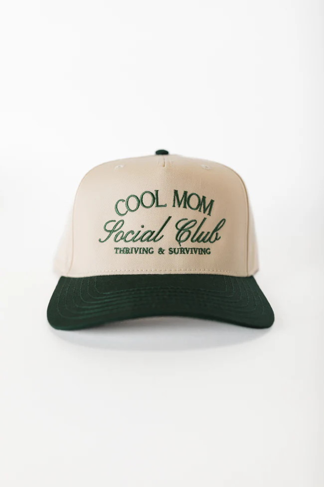 Cool Mom Social Club Dark Green and Natural Trucker Hat | Pink Lily