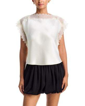 Lace Trim Satin Top - Exclusive | Bloomingdale's (US)