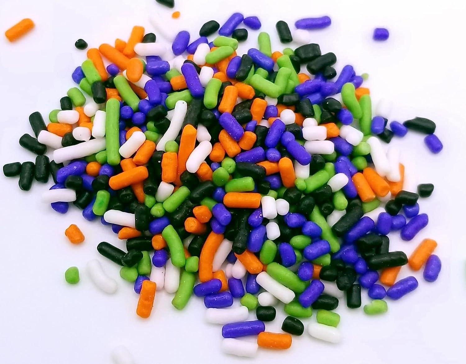 Amazon.com: NCS Halloween - White, Orange, Black, Purple, and Lime Green Edible Jimmies Sprinkles... | Amazon (US)