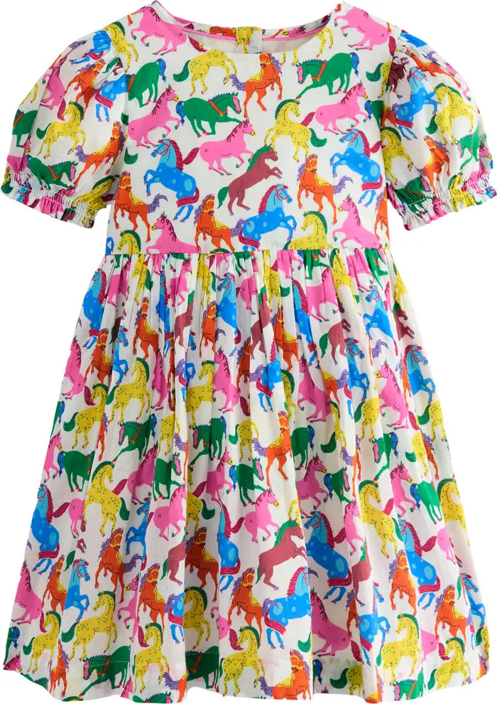 Mini Boden Kids' Madeline Horse Print Dress | Nordstrom | Nordstrom