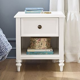 Chris Loves Julia Heritage WhiteTurned Wood Nightstand (20") | Pottery Barn Teen