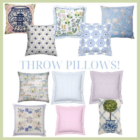 Currently loving all of these throw pillows if you’re looking to decorate a living room, bedroom or any other space!! 

// grandmillenial style, dorm decor, post grad room, coastal decor, preppy decor, needlepoint pillow

#LTKU #LTKhome #LTKunder100