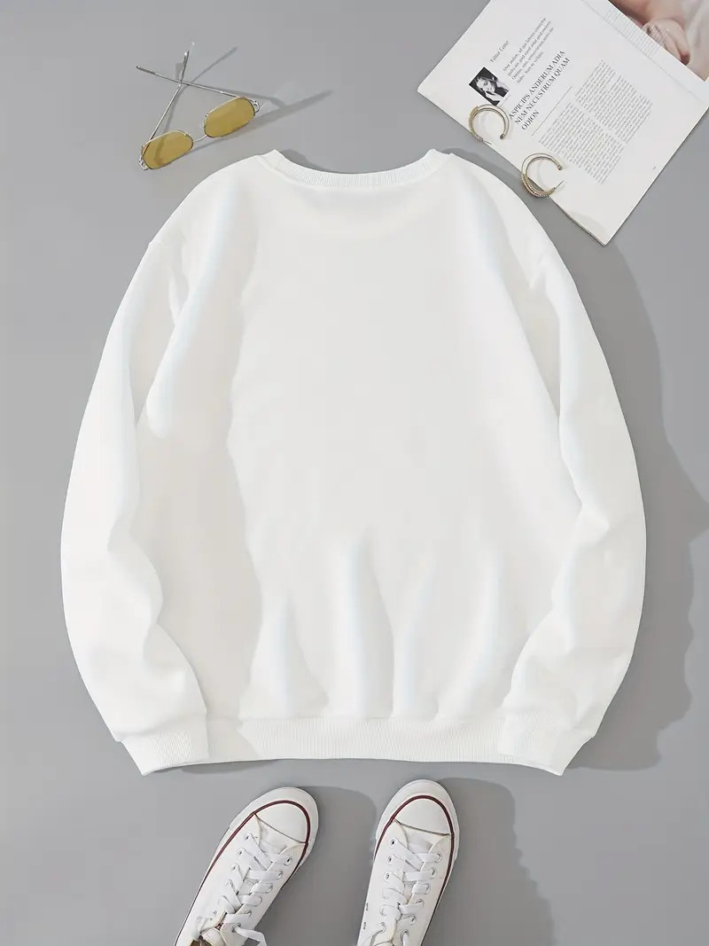 Versatile Solid Pullover Sweatshirt Casual Long Sleeve Crew - Temu | Temu Affiliate Program