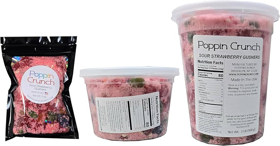 Poppin Crunch Strawberry Gushers Candy Snacks, 1-2 LBS, Choice of Sweet or Sour Bonbon Gummy Cand... | Amazon (US)