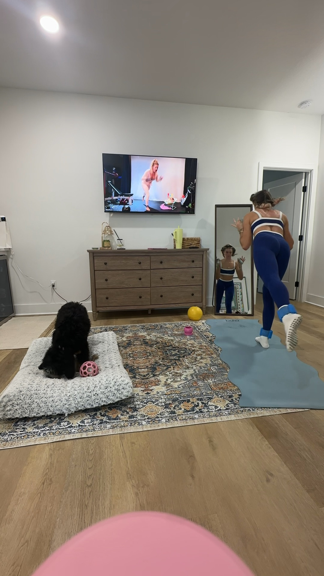 Abercrombie YPB studioFLEX cami sports bra size XS paired with Abercrombie YPB studioFLEX 7/8th length legging size XS. Pila barre workout grip socks. 

My workout and workout gear for my daily workout. I take pilates classes from @lexfish on Instagram she has a whole online platform and membership! Most of my pilates gear and tools are from Bala. Bala use code SLOANE15. 
#workoutgear #workoutwear #pilates #ootd #outfit #athleticwear #athleticoutfit #bikershorts #sportsbra #pilatesoutfit #athleisure #bala #pilatesworkout #pilateslovers #pilatestiktok #balabangles @abercrombie @lexfish @bala 

#LTKActive #LTKfitnessgoals #LTKmorningroutine