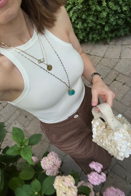 Summer outfit inspo
White tank top favorite daughter 
Brown linen pants Bondi born
Embellished bag J.crew
Brown wrap sandals J.crew

#LTKStyleTip #LTKItBag #LTKShoeCrush