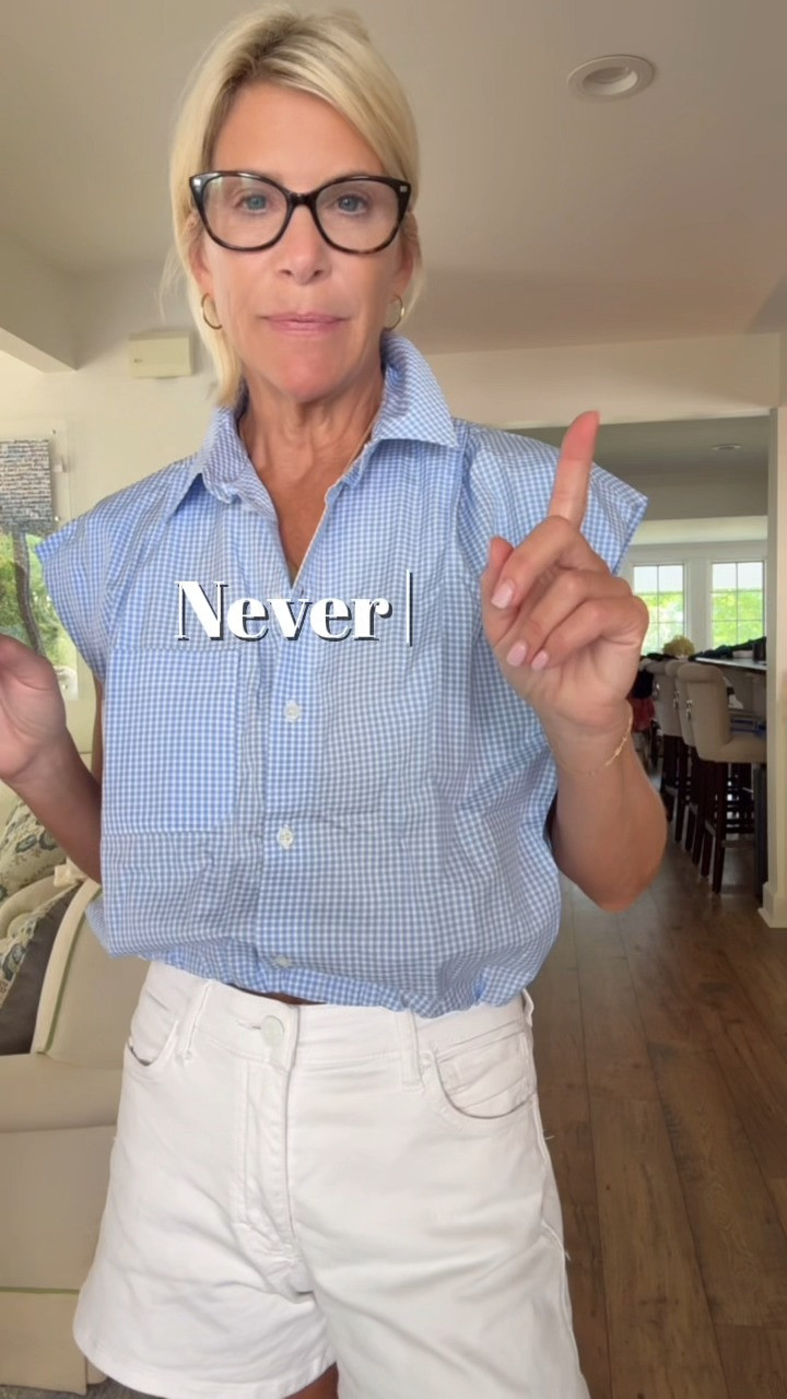 I love this gingham top with its elastic hem and broader shoulder for an easy no-tuck outfit with jeans, white denim, or shorts. 

 #LTKgrwm #LTKootd